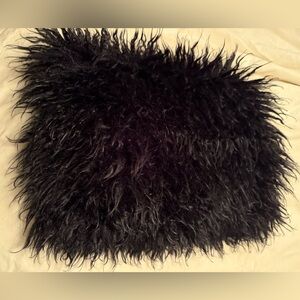 Free People Black Faux Fur evolope bag with magnetic clasp